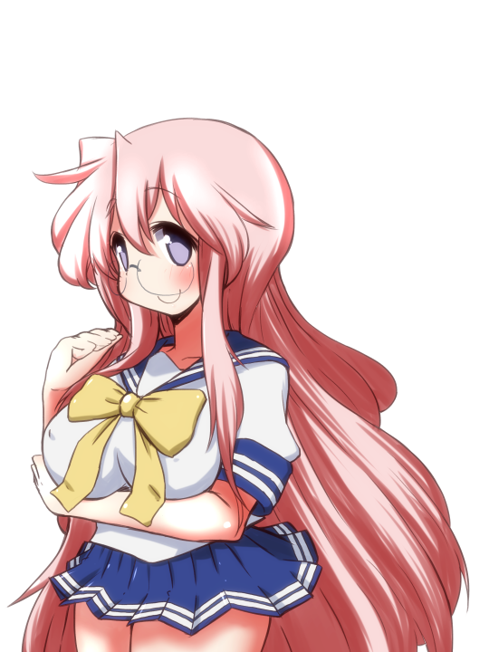 Safebooru - 1girl breasts glasses large breasts long hair ...