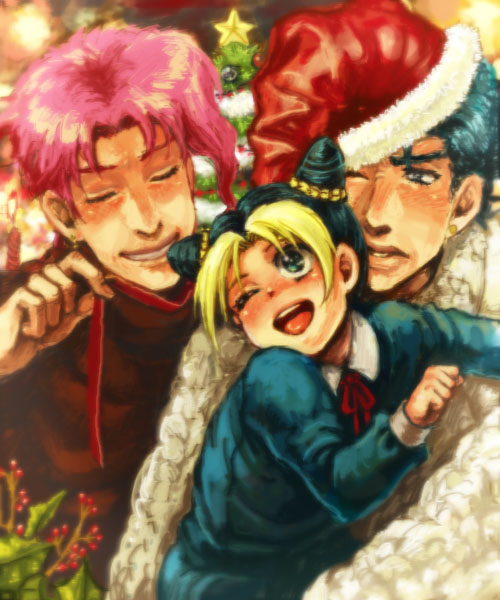 Новогодний jojo. Джоджо Рождество. Джоджо новогодние арты. Новогодние арты Джо Джо. Джоджо новый год арт