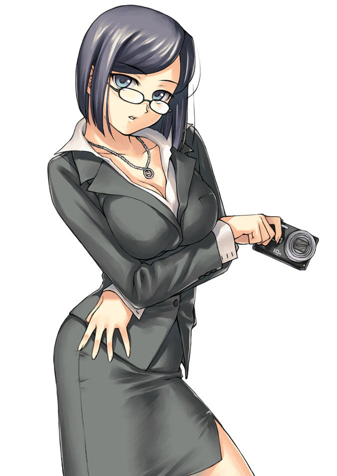 business_suit camera formal glasses jewelry karasuma_kaname kyoukan_astro n...