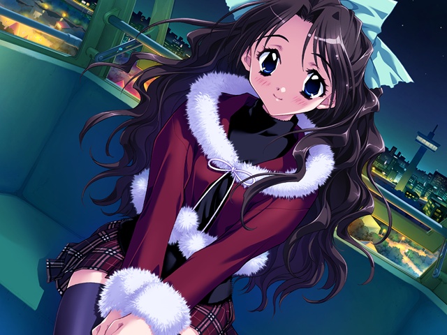 Safebooru 1girl Blue Eyes Blush Brown Hair Game Cg Kadoi Aya