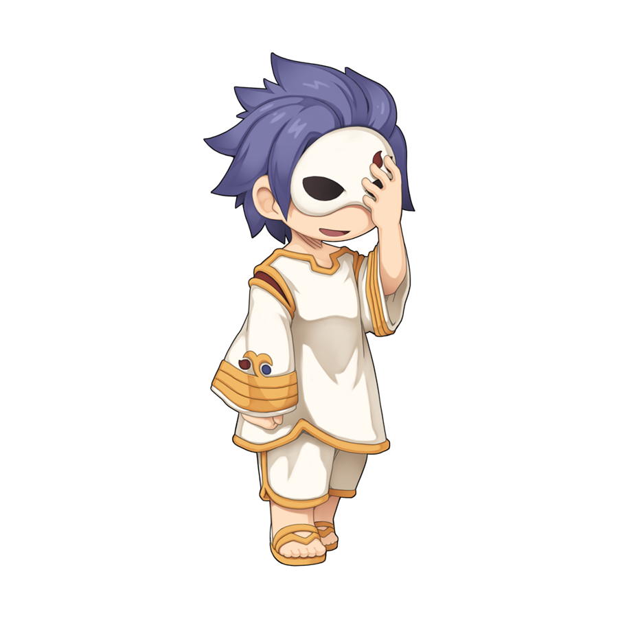 Safebooru - 1boy blue hair chibi chibi only full body gold trim long ...