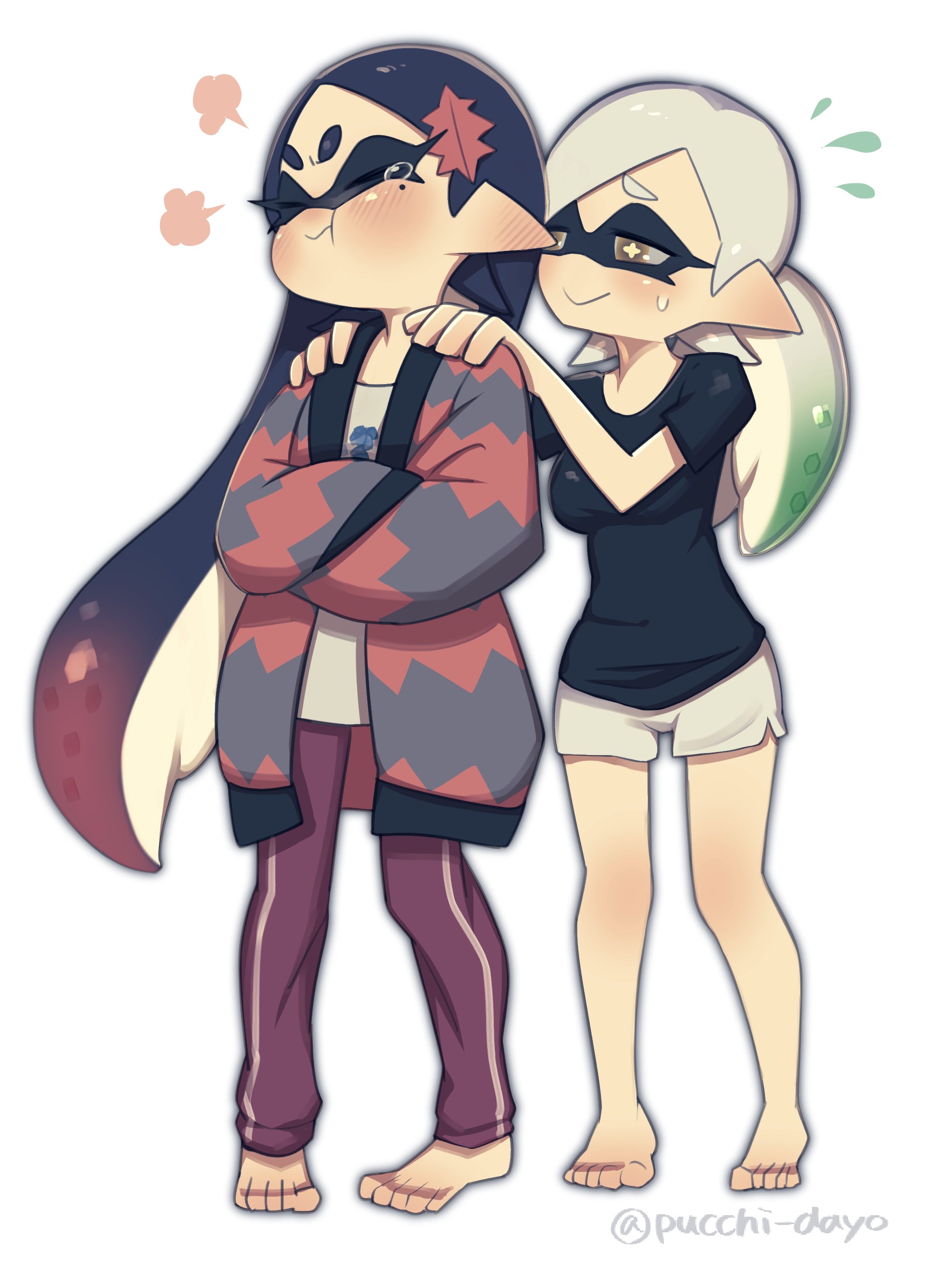 Safebooru 2girls Absurdres Alternate Costume Alternate Hairstyle Annoyed Aori Splatoon 1961