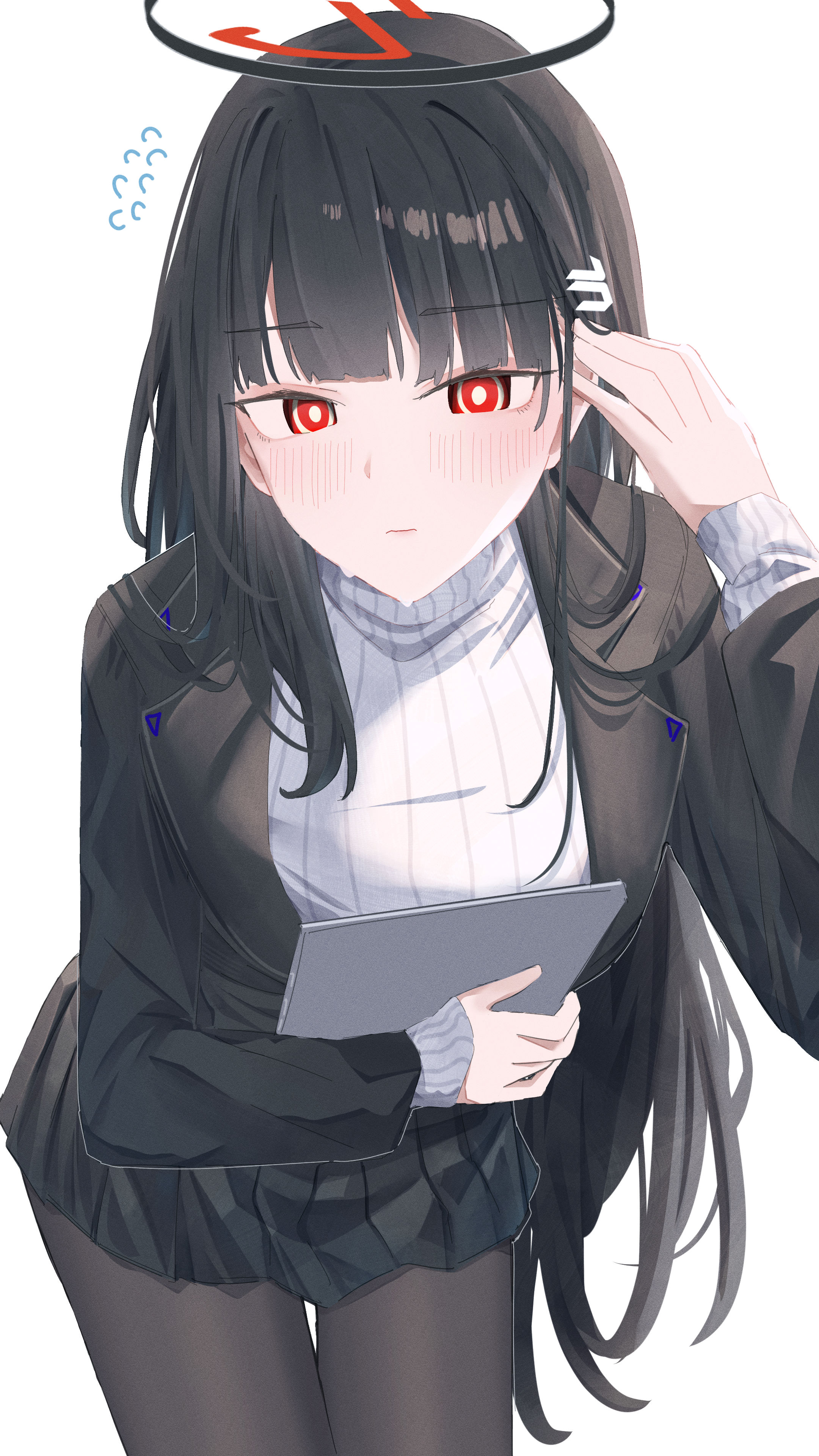 Safebooru - 1girl absurdres black hair black pantyhose blazer blue ...