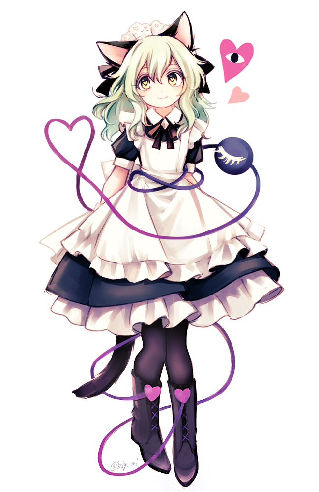 Safebooru animal ears apron boots cat ears cat tail closed eyes