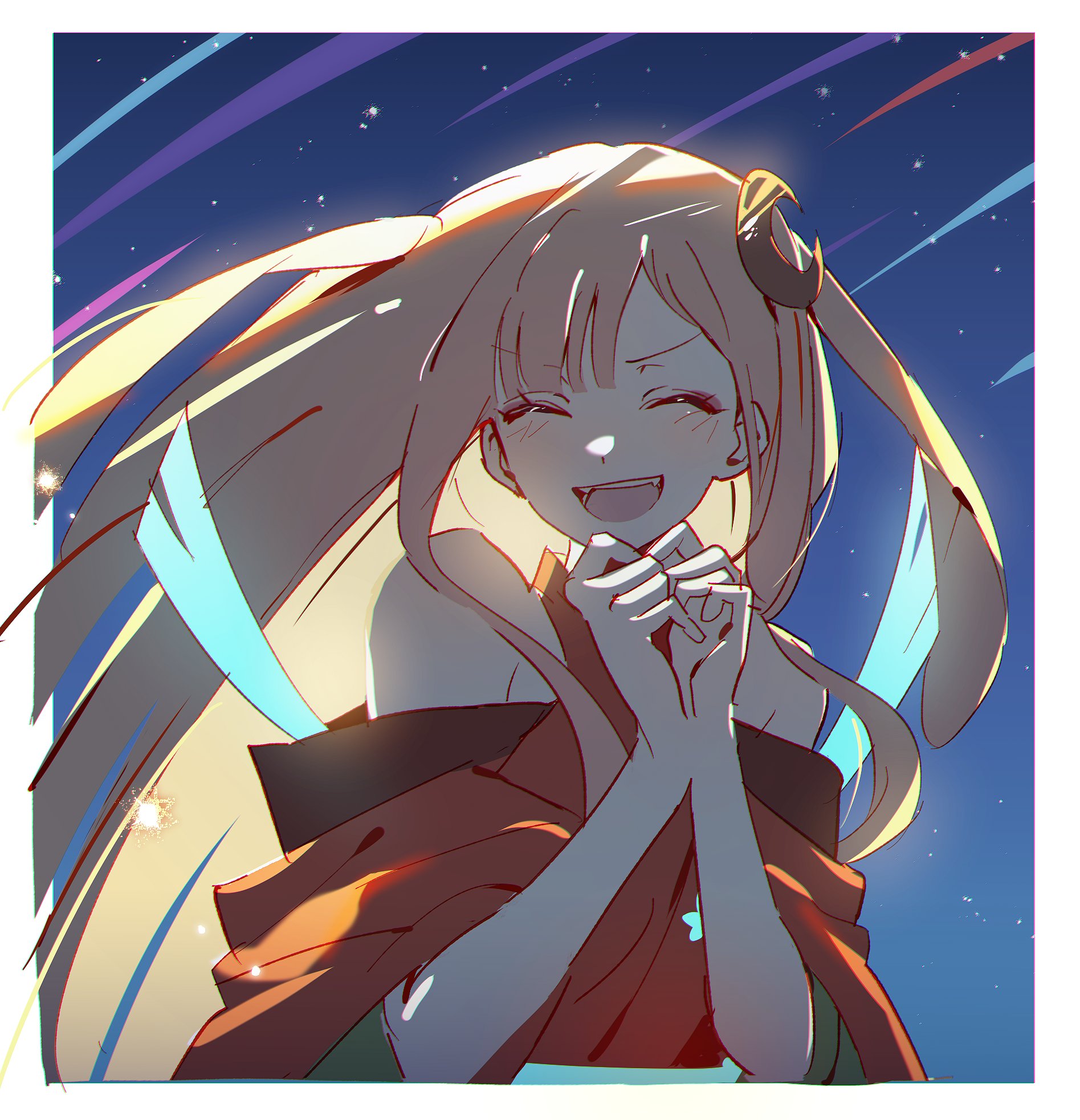 Safebooru - 1girl :d animal ears backlighting bare shoulders blonde ...