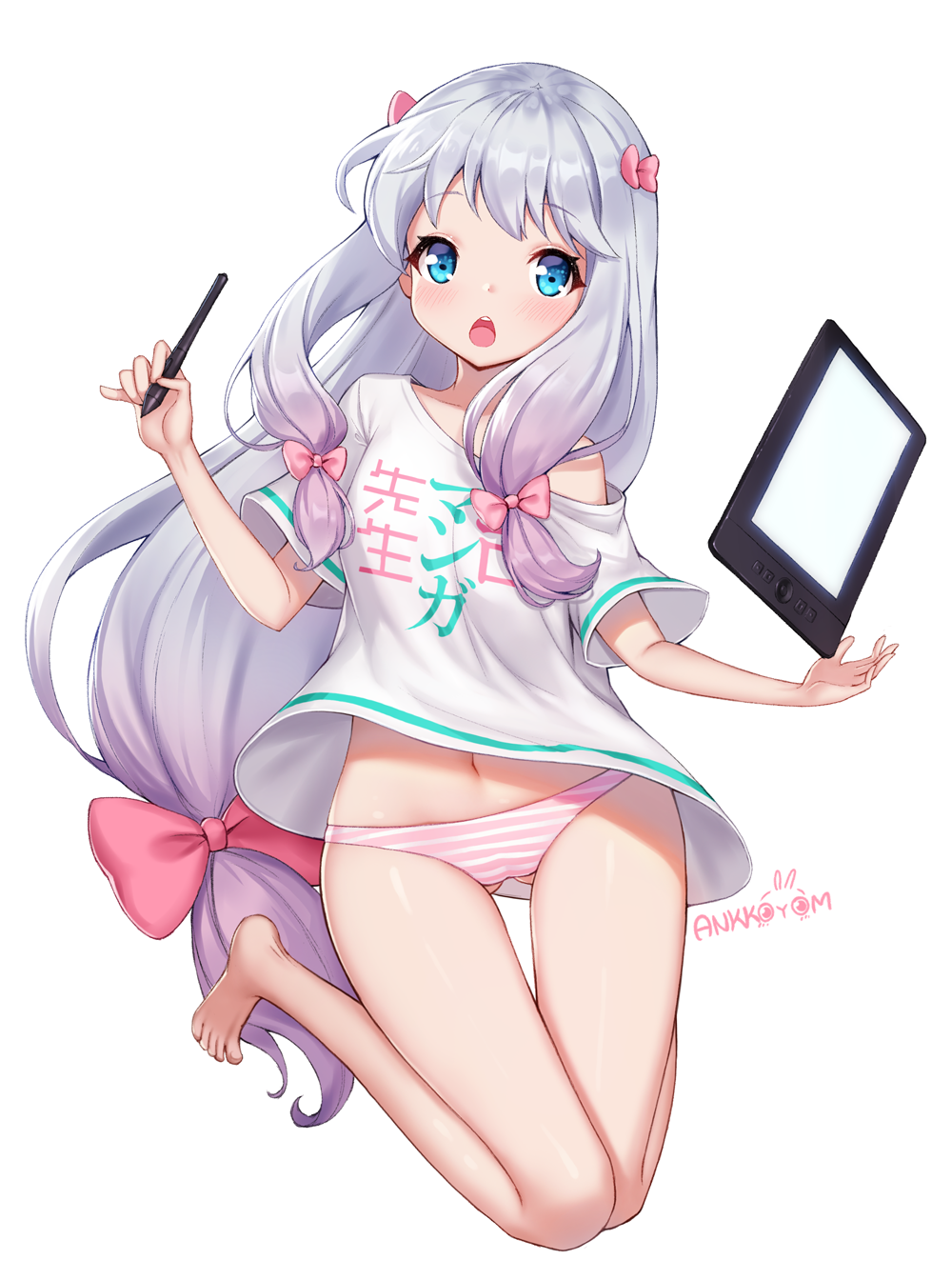 Safebooru - 1girl ankkoyom artist name barefoot bikini bikin