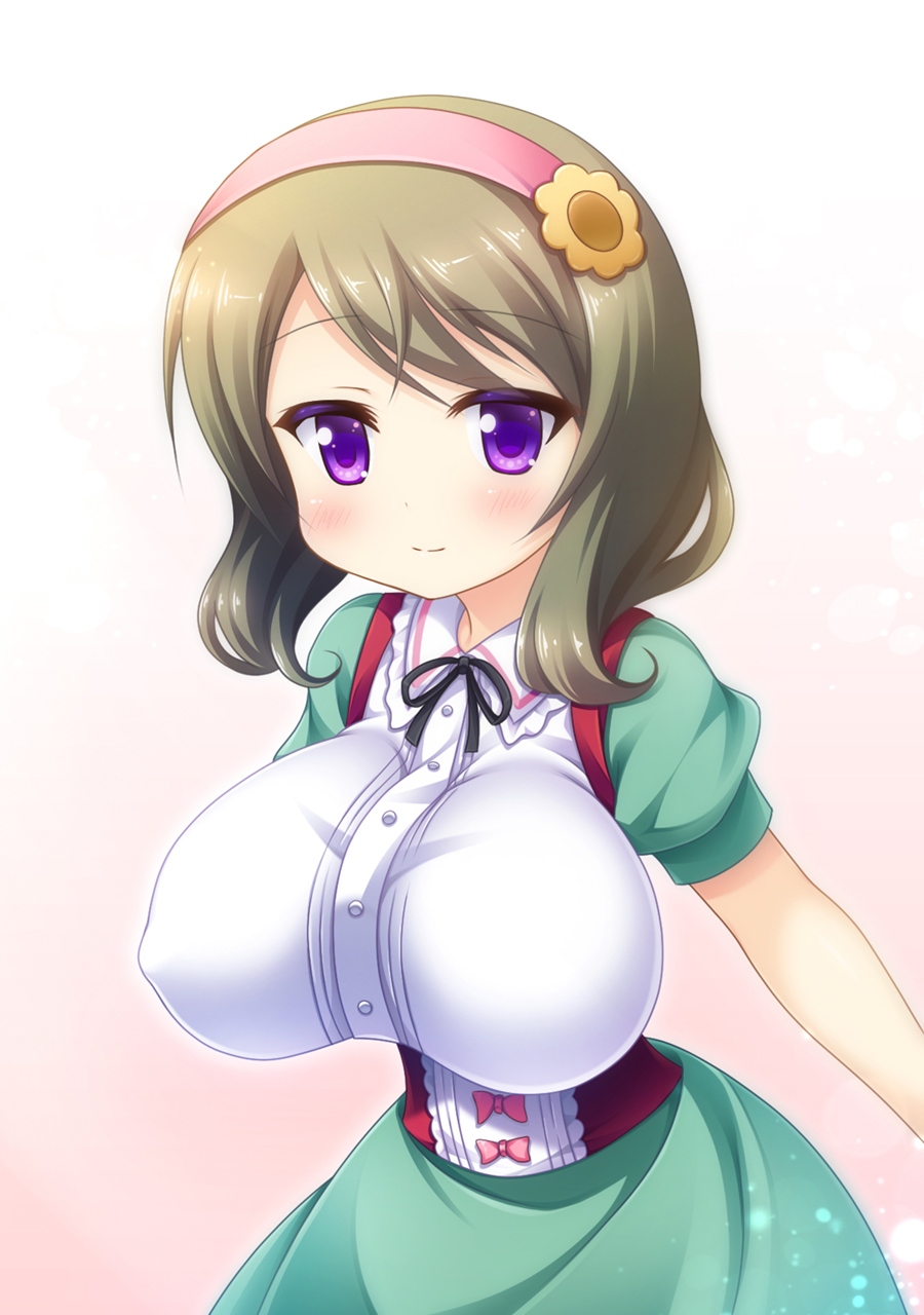 blush breasts brown_hair commentary_request hairband highres hinako_note ku...