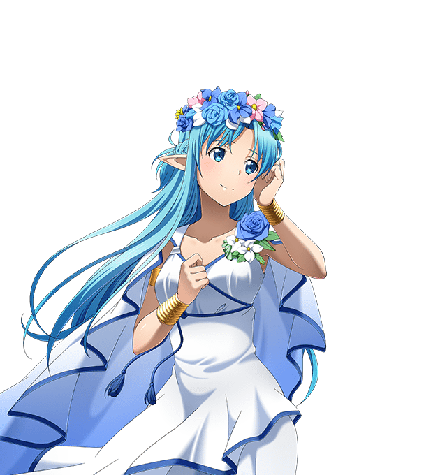 Safebooru - 1girl asuna (sao) asuna (sao-alo) blue eyes blue flower blue hair bracelet cape ...