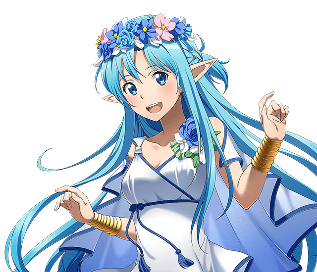 asuna(sao) asuna(sao-alo) blue_eyes blue_flower blue_hair bracelet breast.....