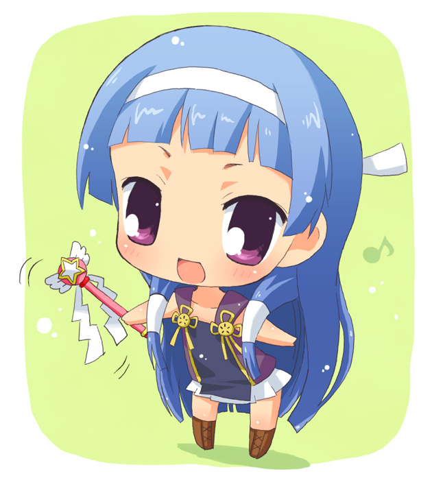 Safebooru Blue Hair Blunt Bangs Chibi Hahifuhe Hair Tubes Hairband