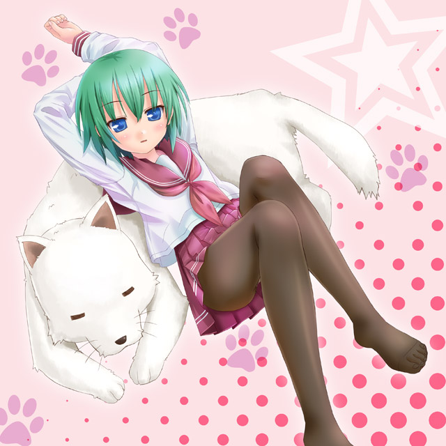 cherry(dog) cherry(lucky_star) feet green_hair iwasaki_minami kisaragi_miyu...