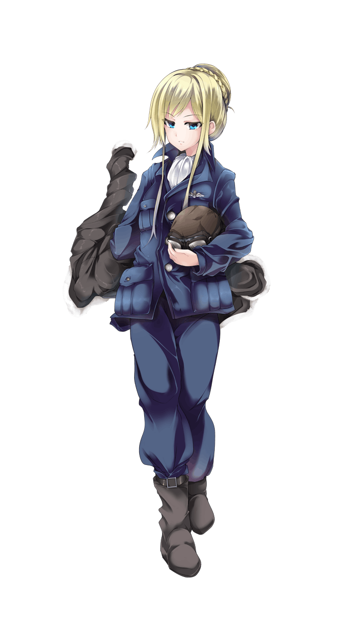 Safebooru 1girl Aviator Cap Black Boots Black Jacket Blonde Hair Blue Eyes Blue Jacket Boots 3373