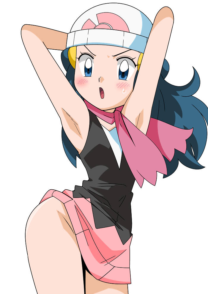 (pokemon) long_hair no_panties pink_skirt pokemon pokemon(anime) simple_bac...