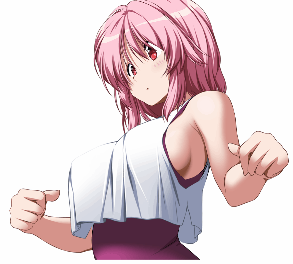 1girl alternate_costume animated animated_gif bare_arms bounce bouncing_bre...