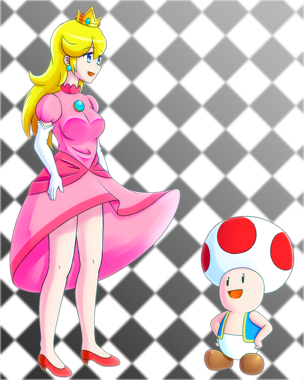 1girl curvy highres super_mario_bros. plump princess_peach skirt skirt_lift...