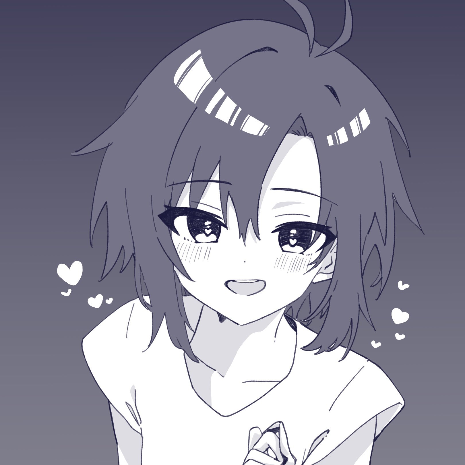 Safebooru - 1girl antenna hair ayuko ammobium blush commentary gradient ...