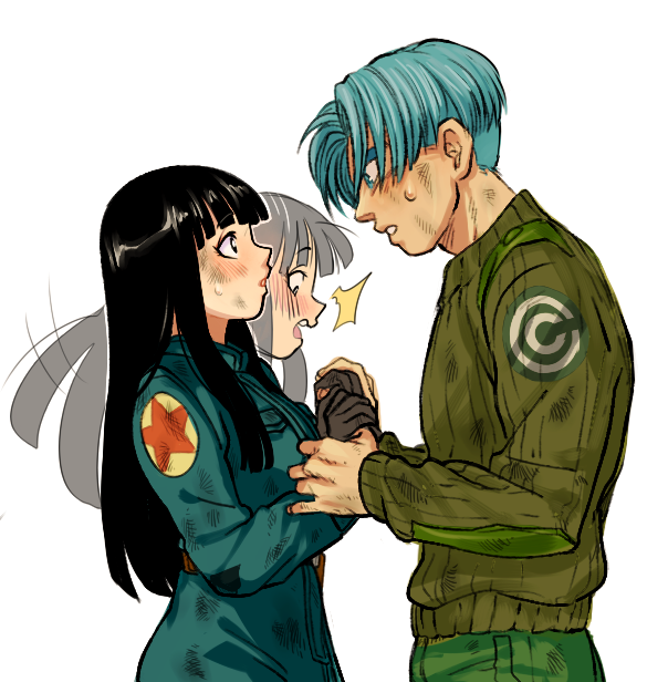 Safebooru - 1boy 1girl :o black eyes black hair blue eyes blue hair ...