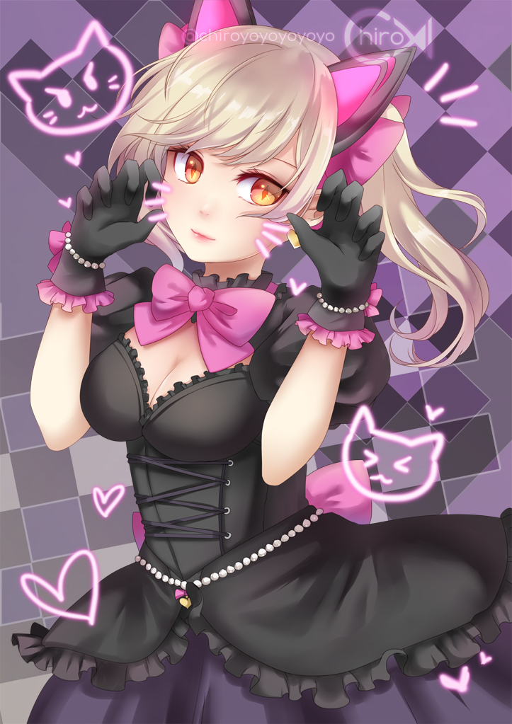Safebooru - 1girl alternate costume animal ears black cat d.