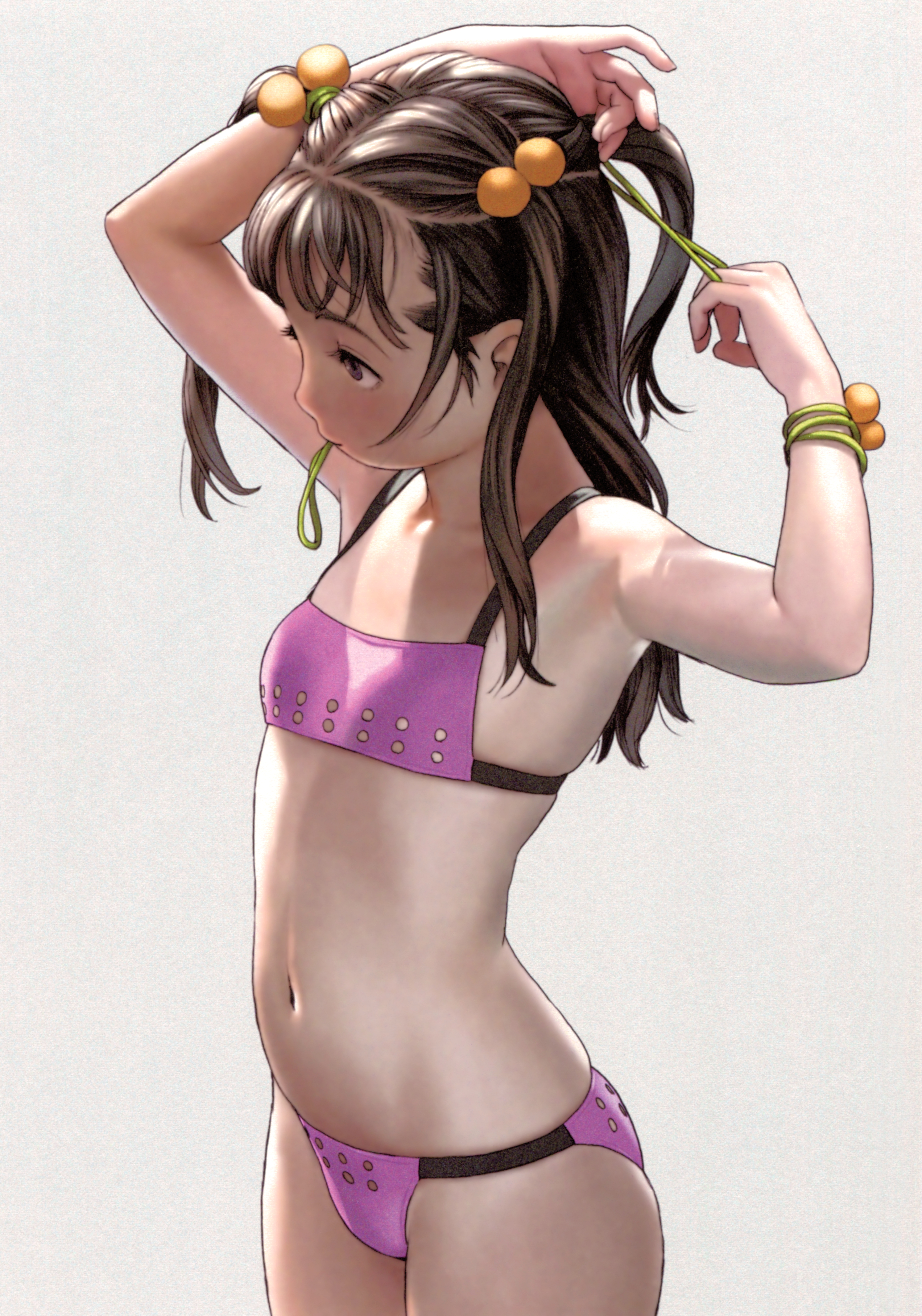 Safebooru 1girl Absurdres Adjusting Hair Armpits Arms Up Bangs Bikini