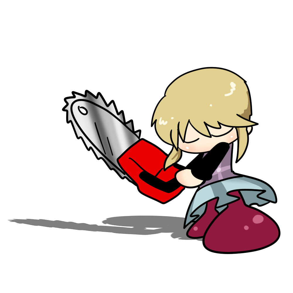 Safebooru chainsaw closed eyes no nose skirt urotsuki yume 2kki yume