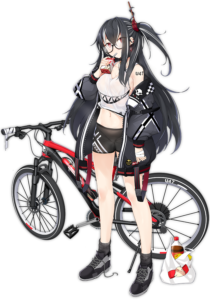 Safebooru 1girl Azur Lane Bag Bicycle Bike Shorts Black Hair Breasts Character Name Choker 