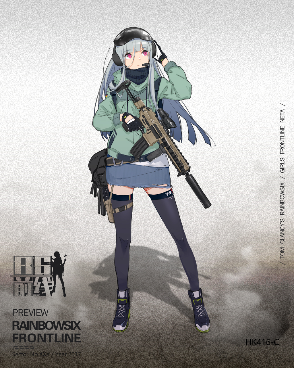 Safebooru - 1girl assault rifle full body girls frontline gloves gun