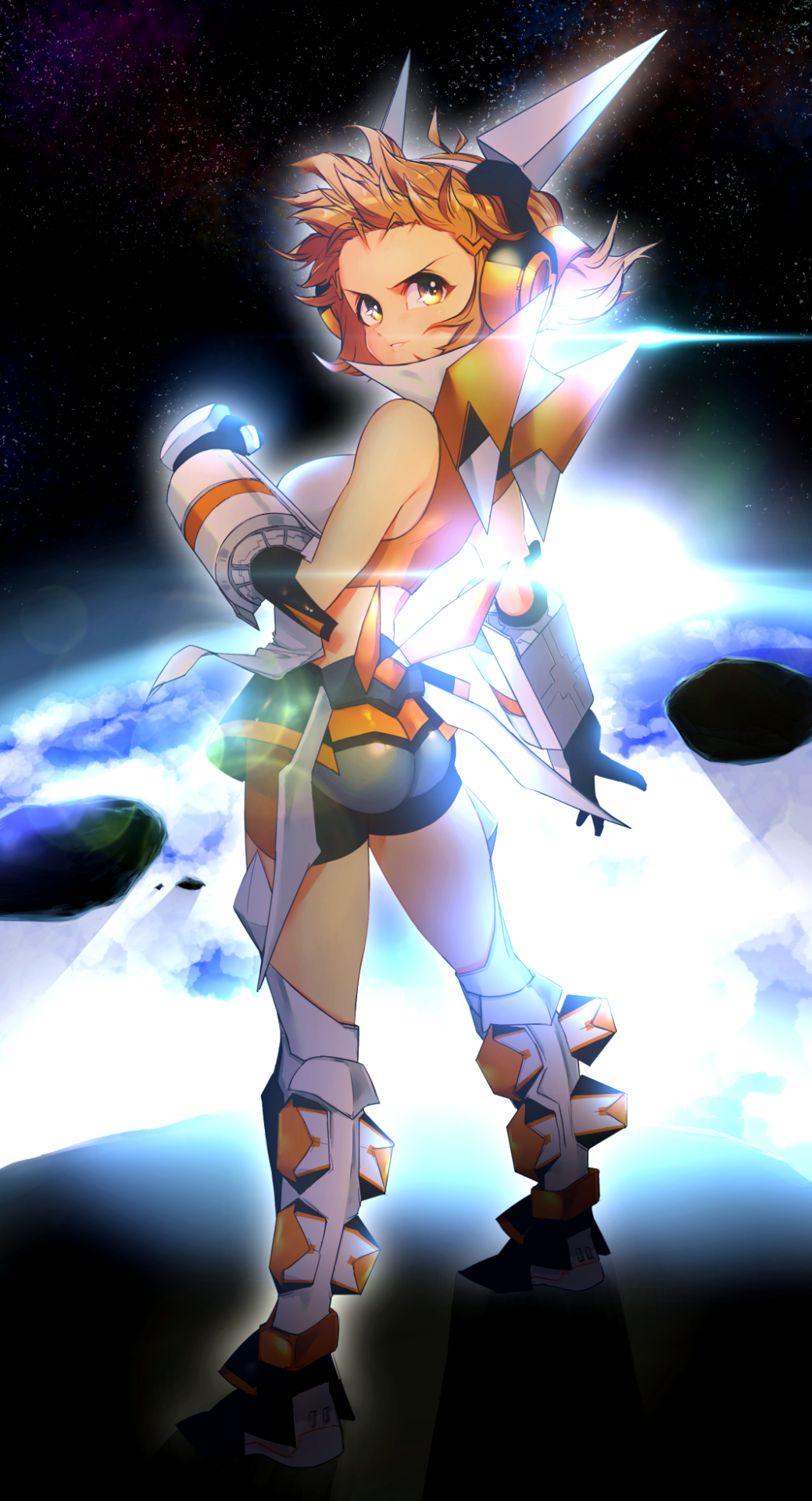 Safebooru - 1girl armor ass aura backlighting bangs bike ...