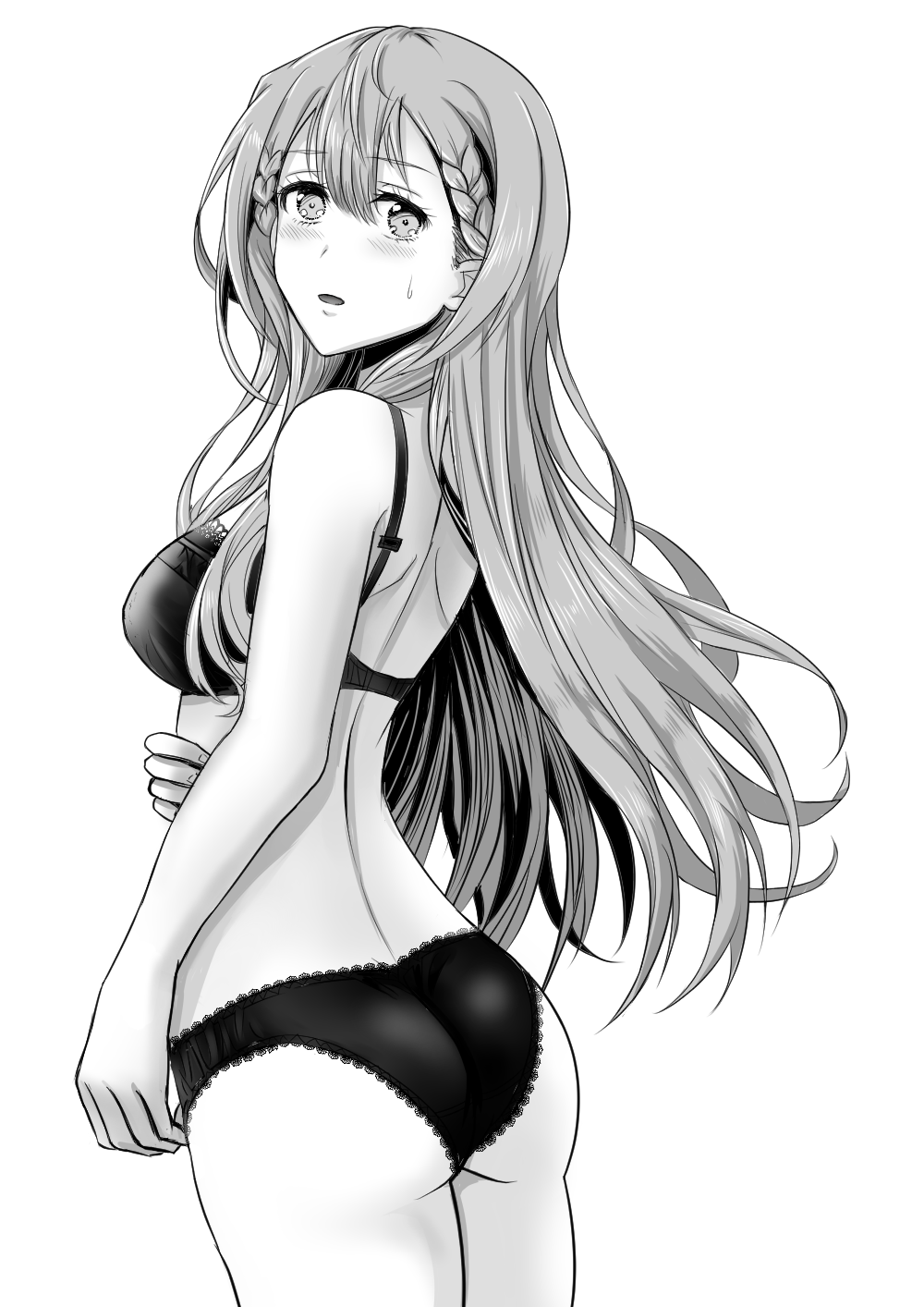 Safebooru - 1girl ass back bangs blush bokutachi wa benkyou 