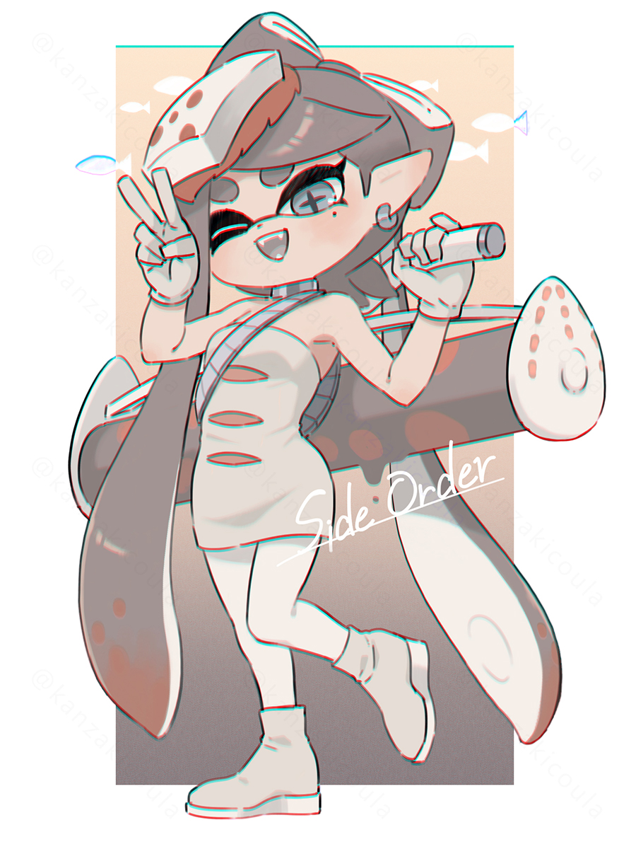 Safebooru - 1girl alternate color bow-shaped hair brown hair callie ...