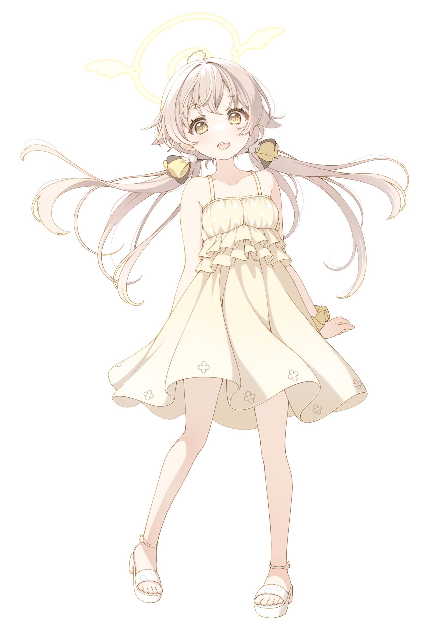 Safebooru - 1girl :d ahoge alternate costume arms at sides bare ...