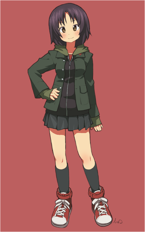 Safebooru 1girl Adapted Uniform Alina Girls Und Panzer Artist Name Bangs Black Legwear Black