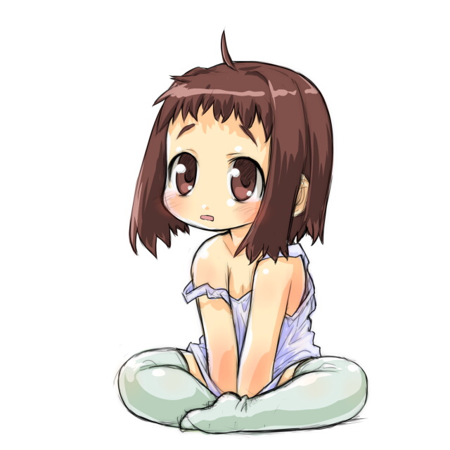 Safebooru - brown hair chibi dd (artist) original short hair sitting ...