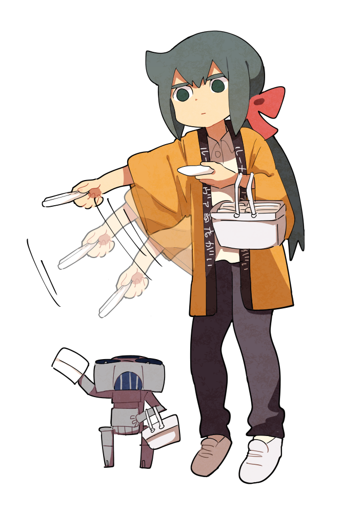 Safebooru - 1girl afterimage basket black hair bow constanze amalie von ...