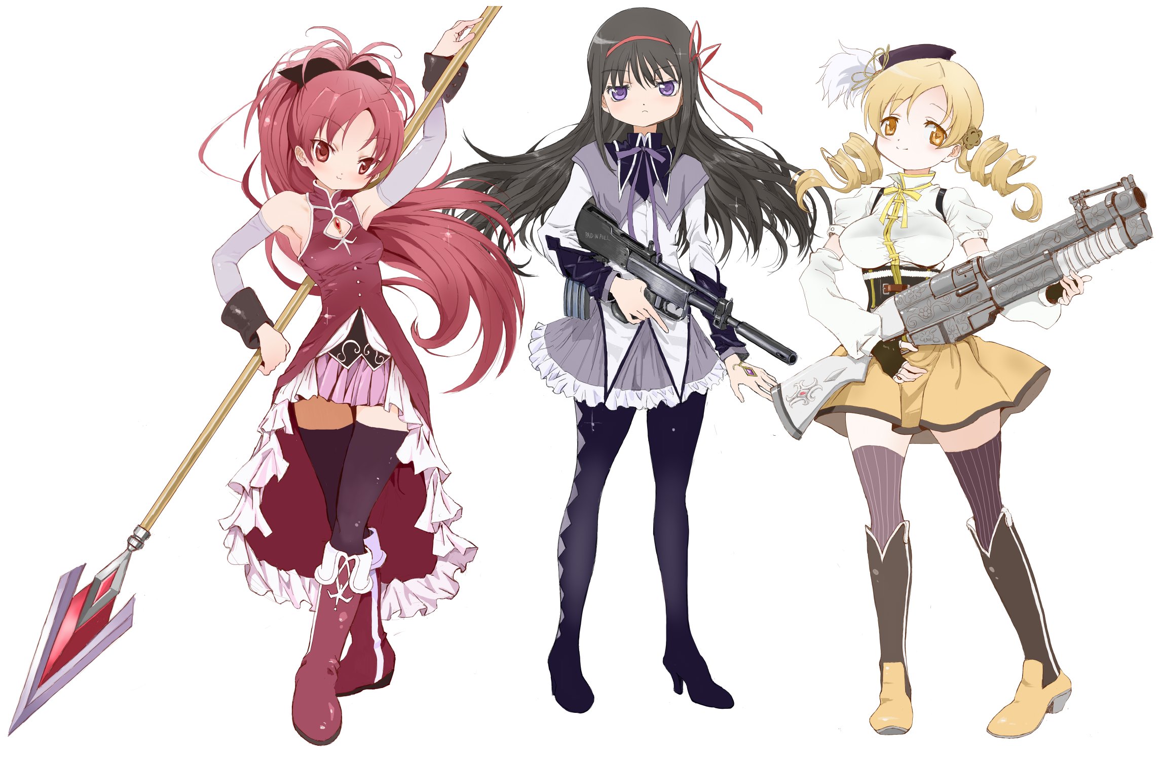 Safebooru - 3girls akemi homura akemi homura (magical girl) beret ...