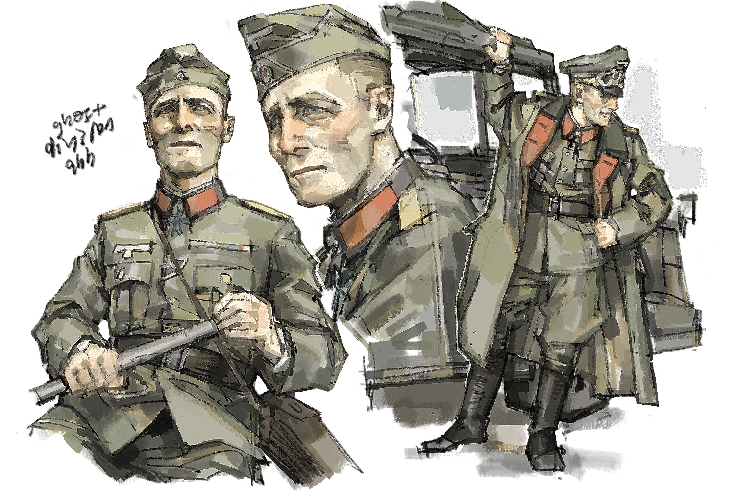 Safebooru - 1boy ecku (eckiiaaoo) erwin rommel full body male focus ...