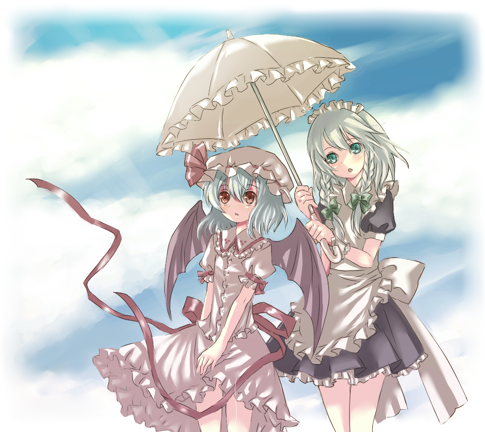 Safebooru braid hat izayoi sakuya maid neme parasol remilia scarlet