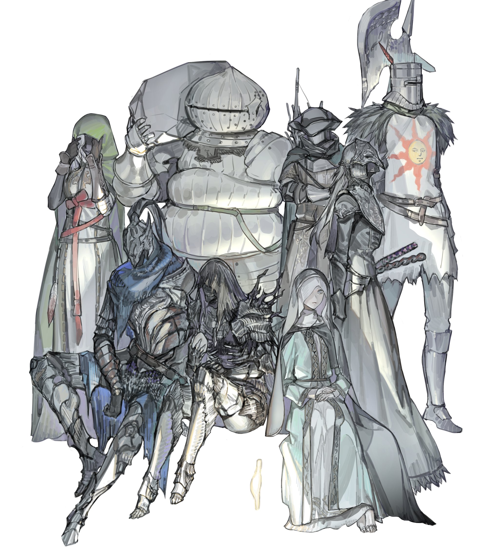 Safebooru - 3girls 5boys armor artorias the abysswalker artorias the ...