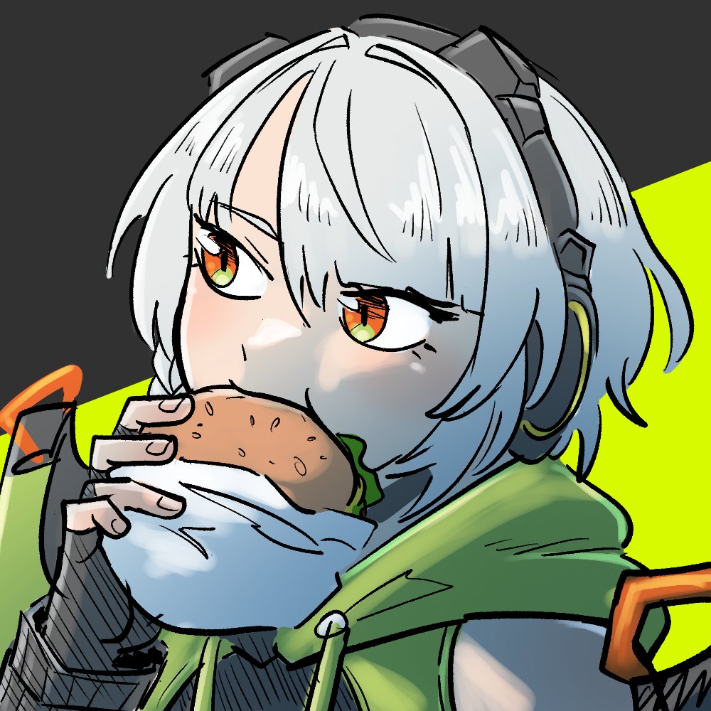 Safebooru - anby demara burger eating fingerless gloves fingernails ...