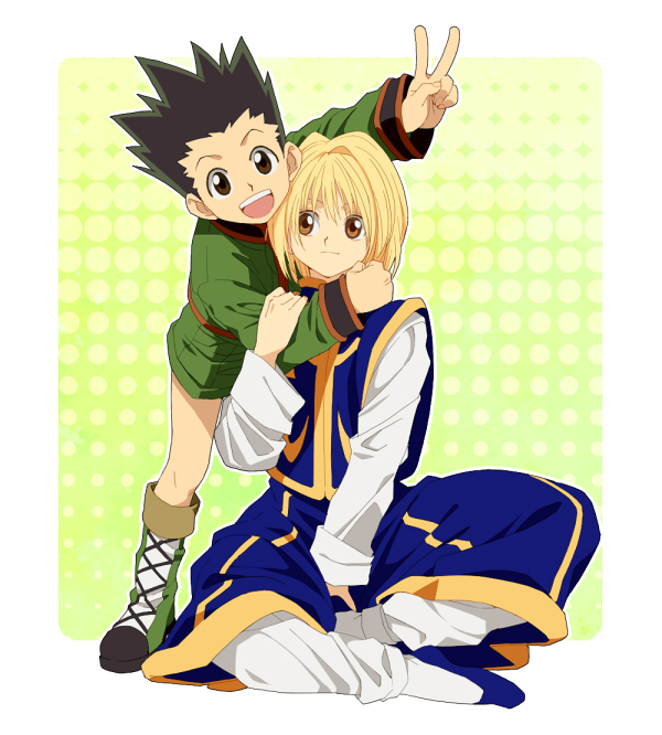 16_ban 2boys black_hair blonde_hair closed_mouth commentary_request gon_fre...