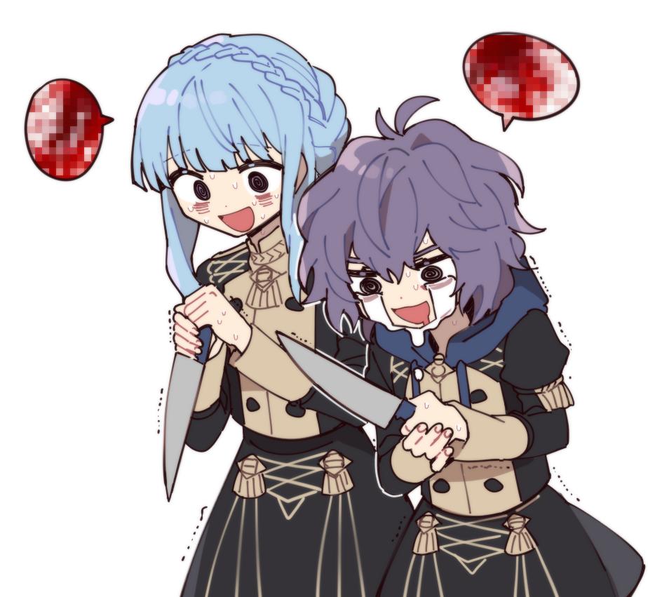 Safebooru 2girls Bernadetta Von Varley Blue Hair Braid Crown Braid Fire Emblem Fire Emblem 9335