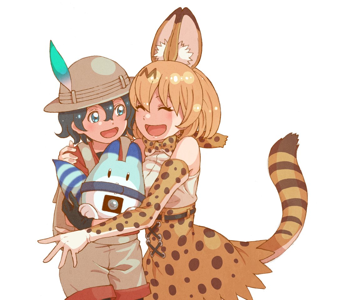 Safebooru - 2girls :d ^ ^ animal ear fluff animal ears animal print ...