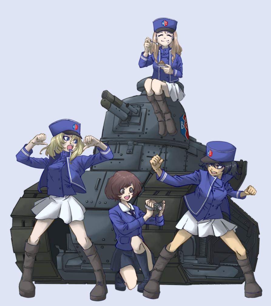 Safebooru 4girls Akiyama Yukari Andou Girls Und Panzer Bc Freedom 