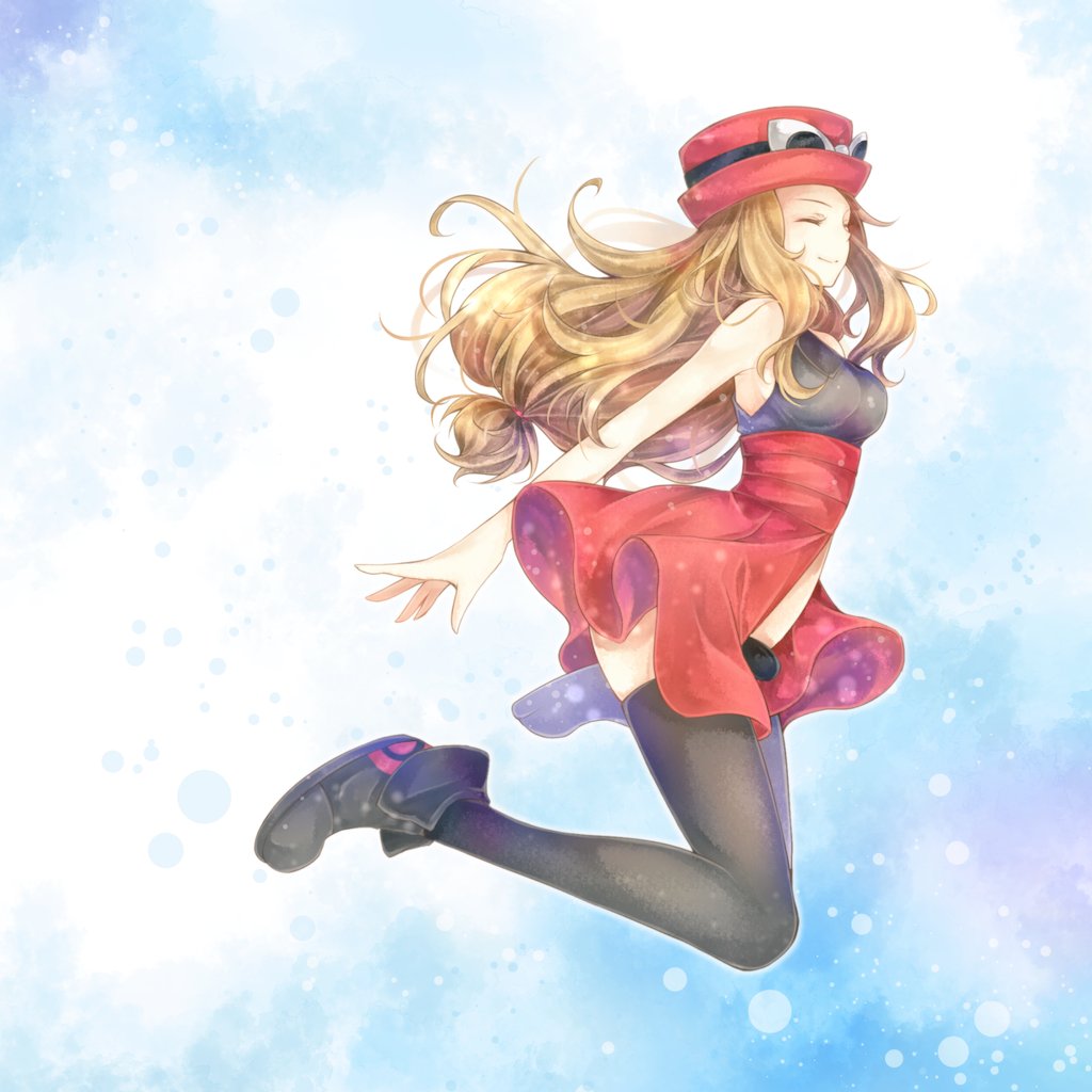 eyewear_on_head hat long_hair pink_headwear pokemon pokemon(game) pokemon_x...