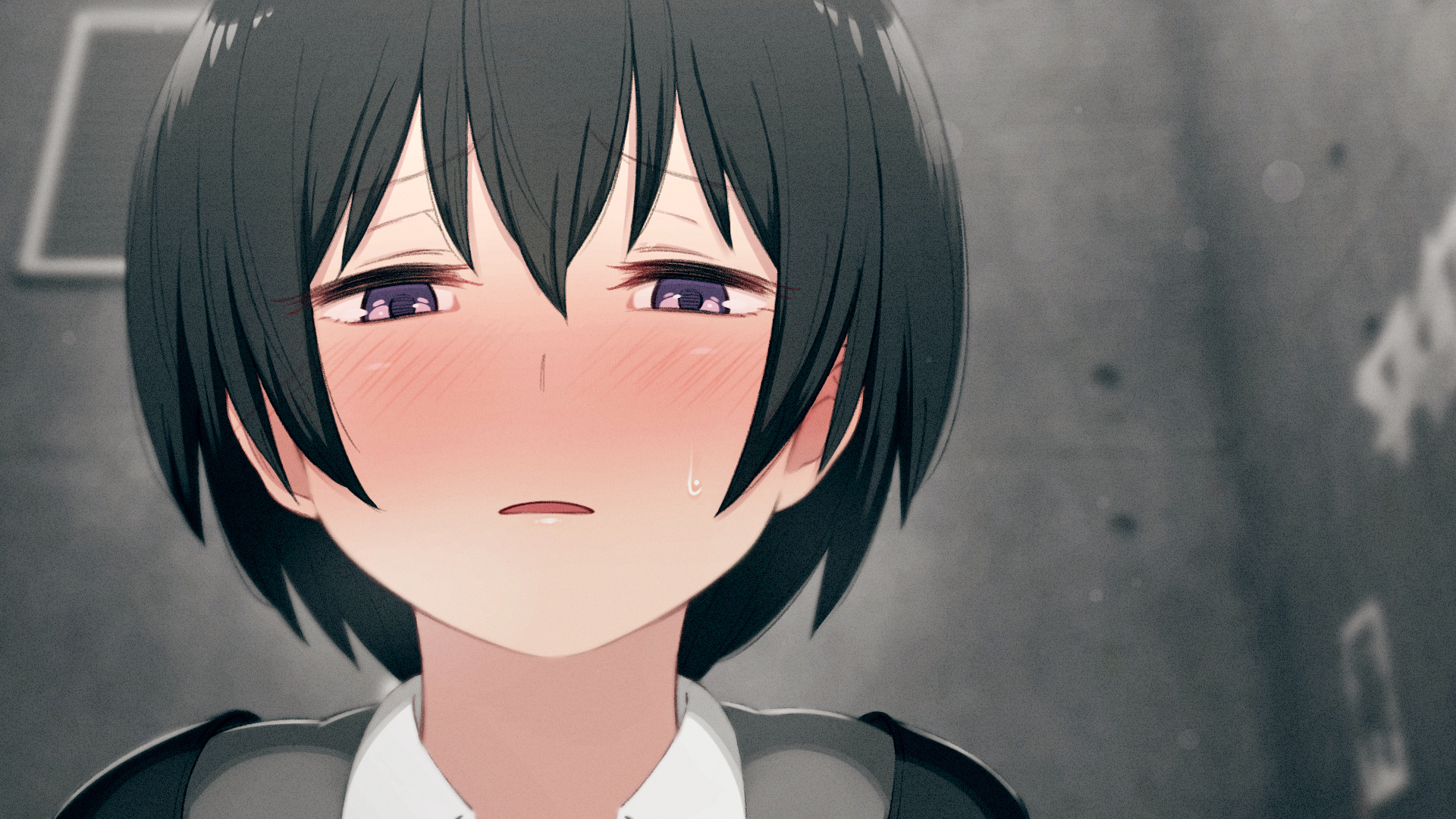 Safebooru 1girl Black Hair Blush Bob Cut Close Up Commentary Request Eyebrows Visible Through 6604