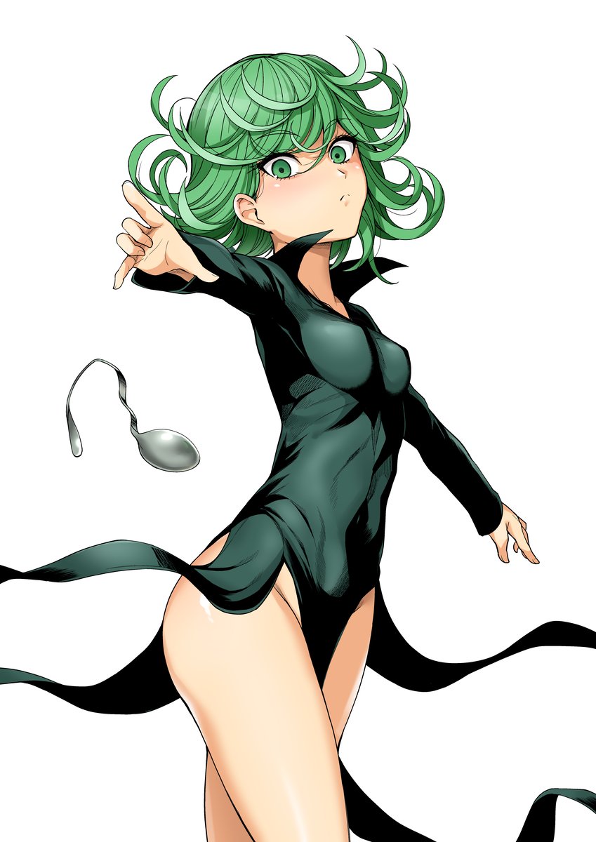 curly_hair dress flipped_hair floating green_eyes green_hair haruhisky high...