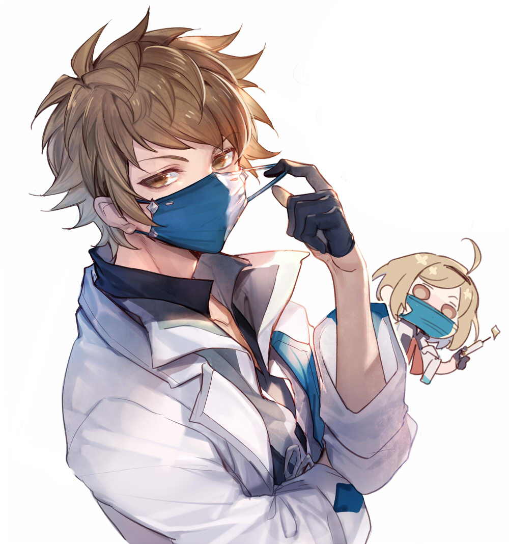Safebooru - 1boy 1girl achan (blue semi) ahoge bangs black ...