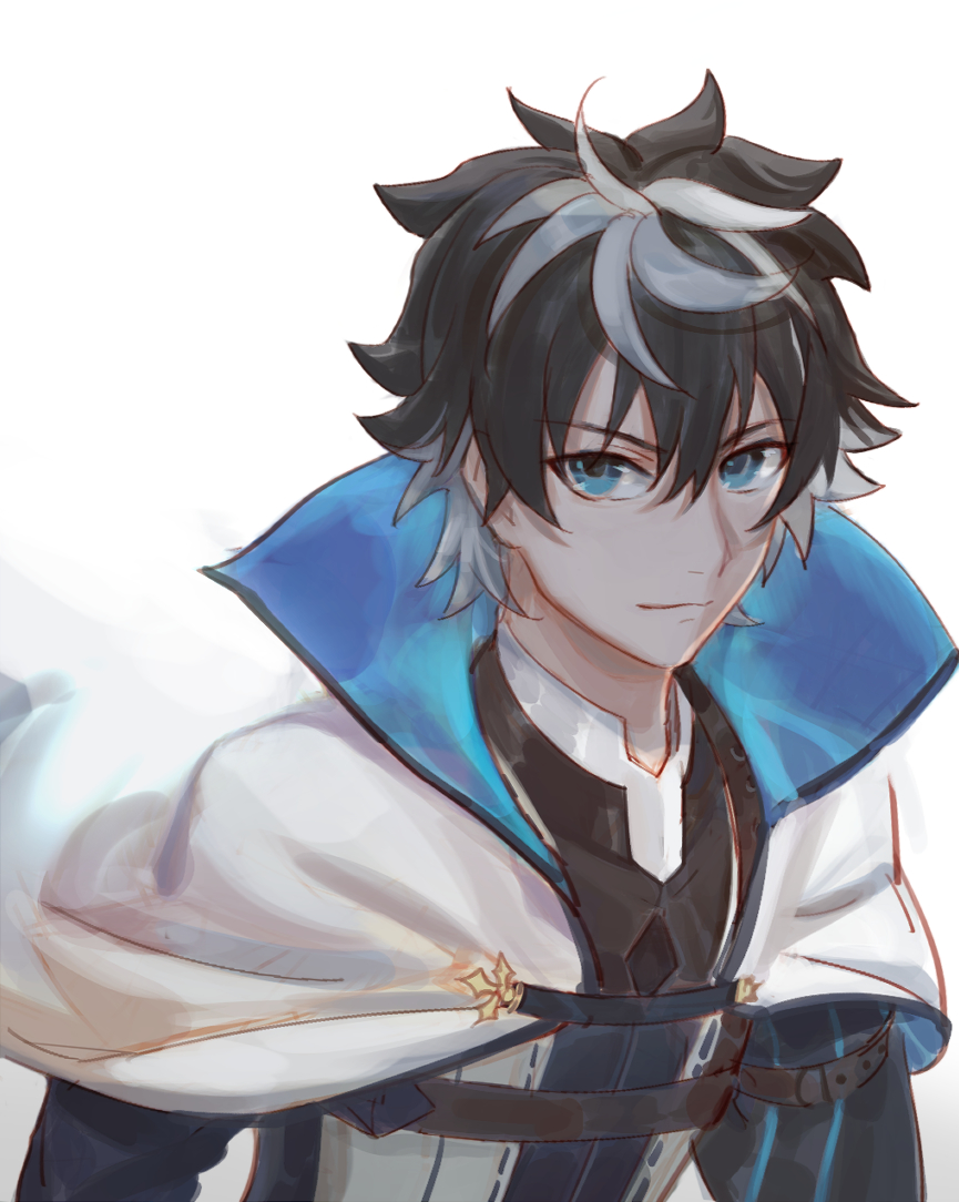 Safebooru - 1boy black hair blue eyes cape charlemagne (fate) csyko ...