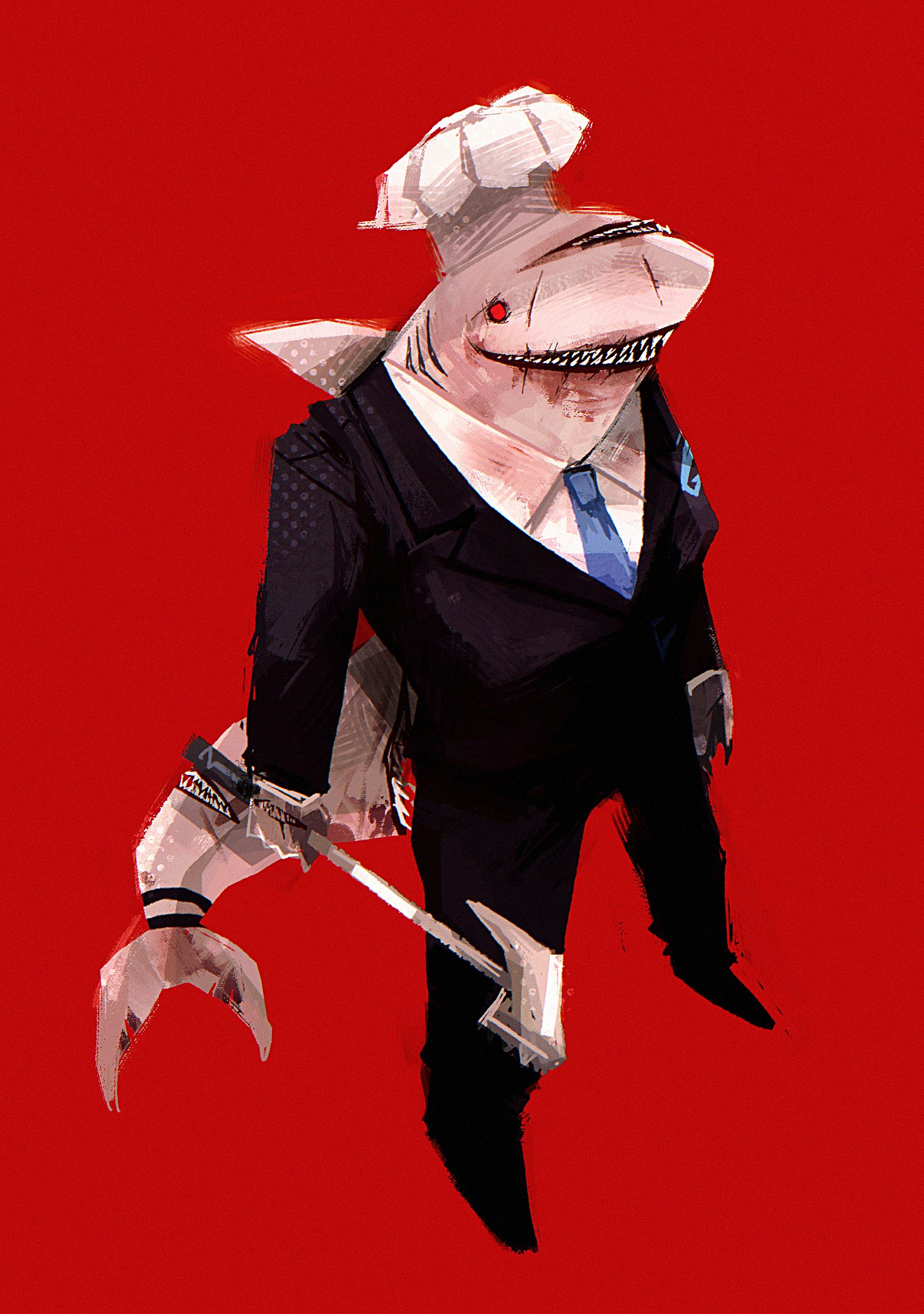 Safebooru - 1girl bikini black jacket black pants blue necktie chef hat ...