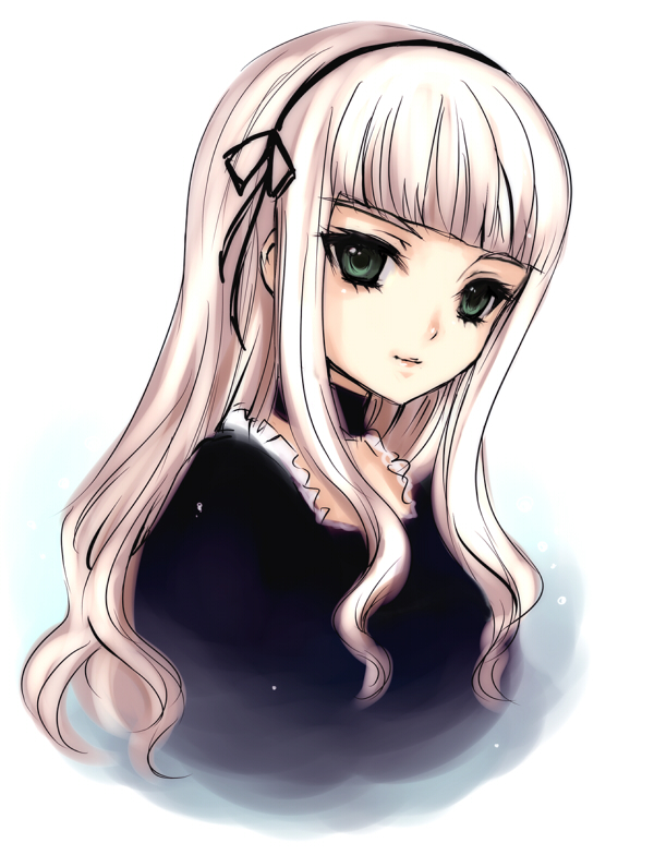 Safebooru - bad id bust green eyes long hair mizunomoto portrait rena ...