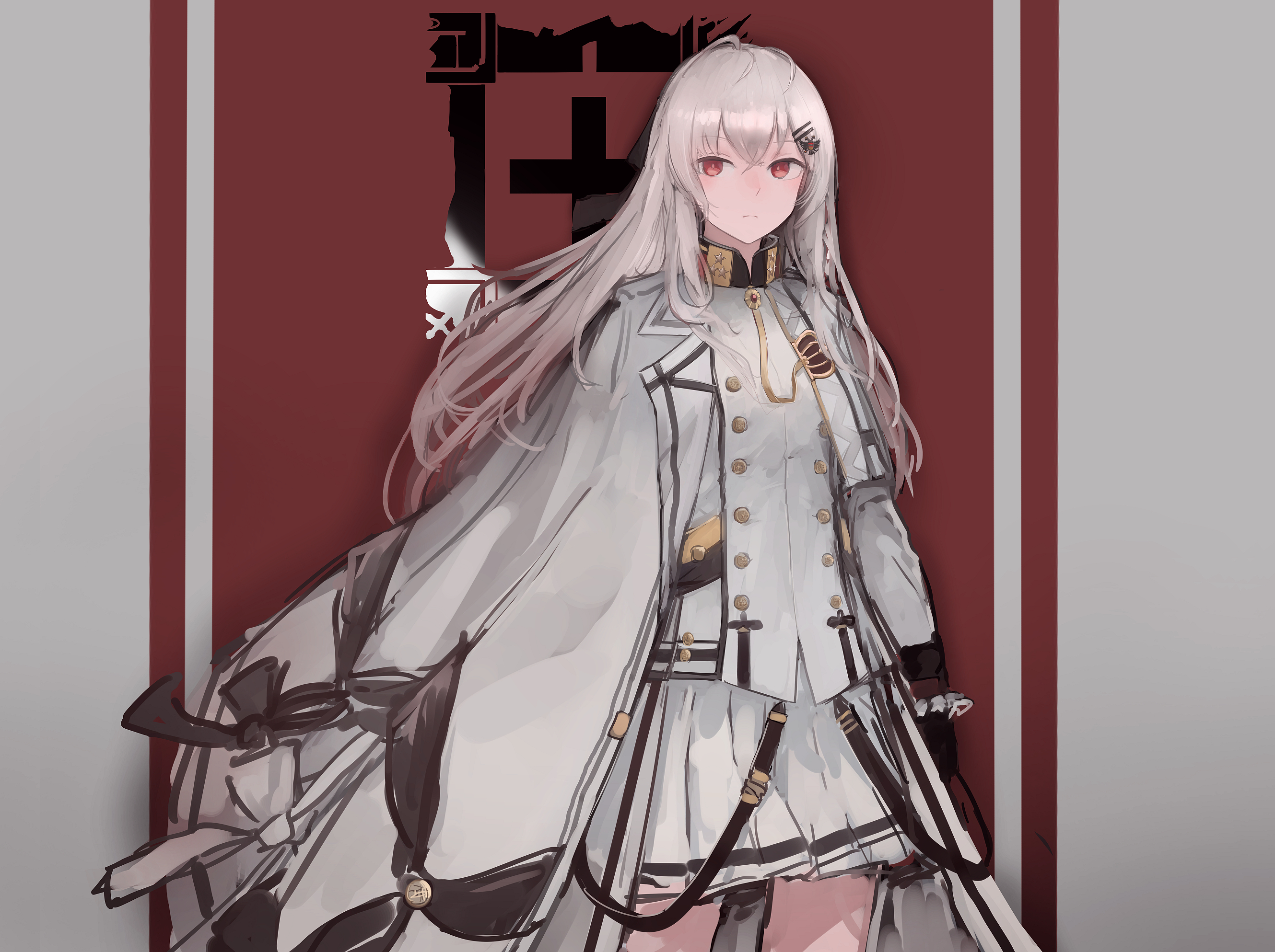 Safebooru - 1girl black gloves buttons closed mouth collared jacket ...